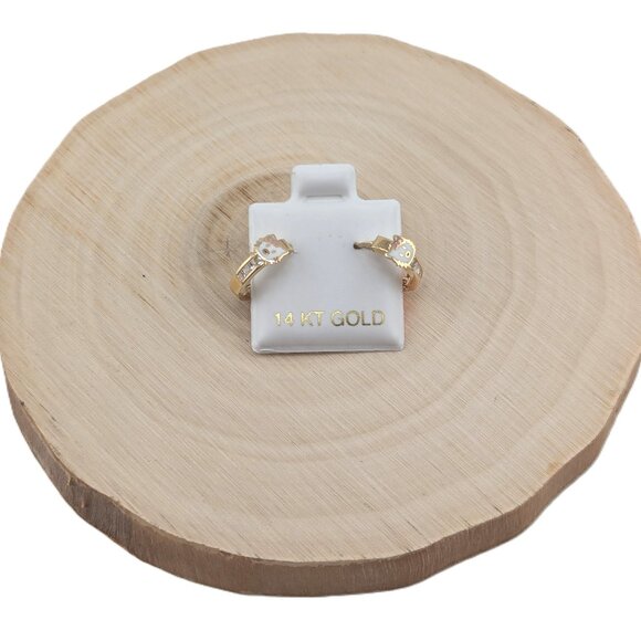 Women's 14k Gold Kitty Cat‎ Cubic Zirconia Novelty Hoop Earrings Jewelry ** - Picture 4 of 10